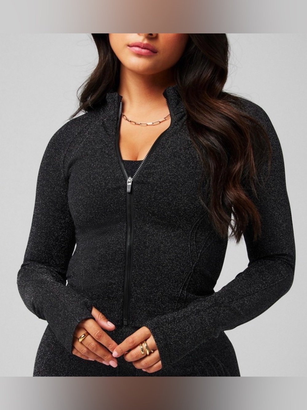 Fabletics Women's Seamless Lurex Full Zip Jacket